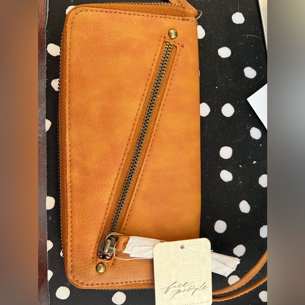 Free People brown vegan “leather” wallet new with tags